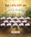 Promotional banner for JRK's Sastric classical range showing multiple small product boxes arranged on a wooden surface with a warm outdoor background. The text reads, 'Get 7.5%